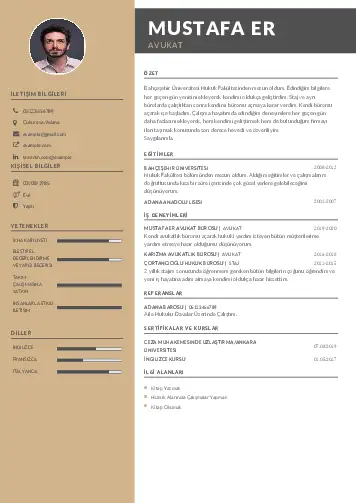 Avukat Cv Örnekleri cv indir